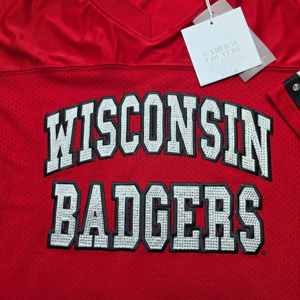 Gameday Couture Wisconsin Badgers Rhinestone Jersey Women's XL Red T452 NCAA - Picture 10 of 14